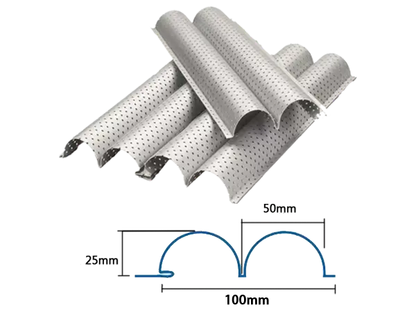 Semicircular-wave architectural corrugated perforated panels