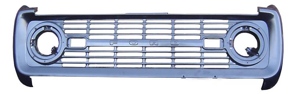 A automobile air inlet grating is made of slotted perforated sheet with metallic color.