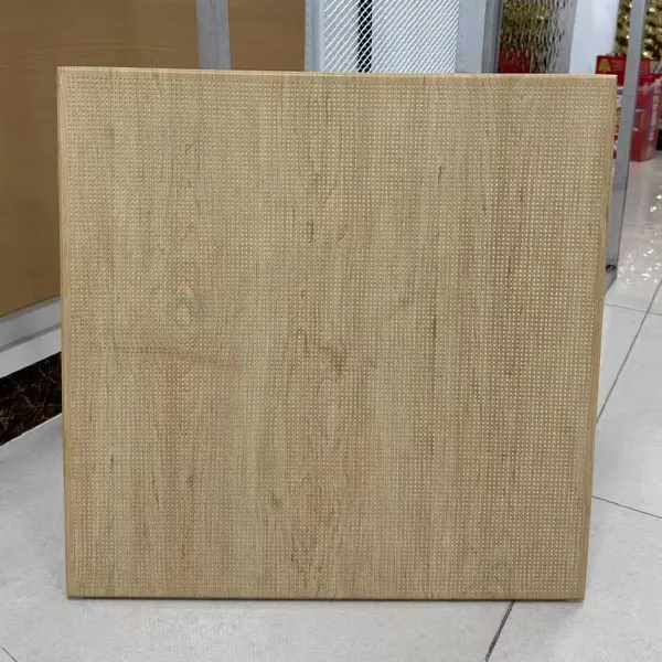 Display of small-aperture perforation on perforated metal acoustic panels