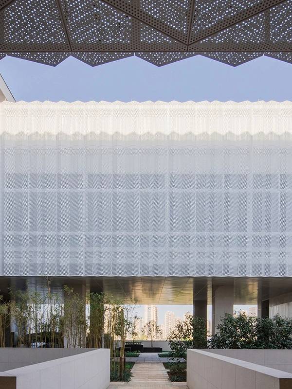 Perforated sheets for facade shading