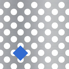 Round perforations in a staggered 45° arrangement