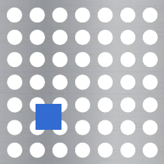 Round perforations in a straight line arrangement